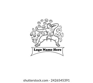 Kung fu nuts logo design vector