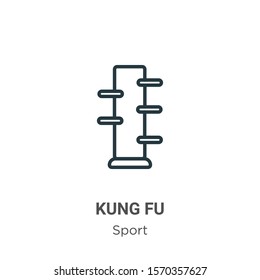 Kung fu outline vector icon. Thin line black kung fu icon, flat vector simple element illustration from editable sport concept isolated on white background