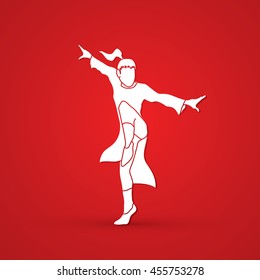 Kung fu pose graphic vector.