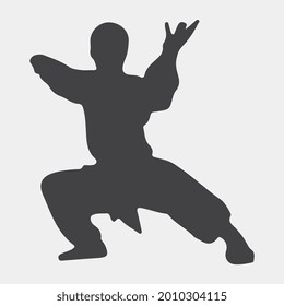 kung Fu stance shaolin vector icon