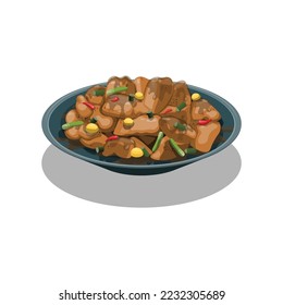 Kung Pao Chicken background. Design with cartoon style. Vector design illustration.