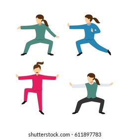 Kungfu Character Design Vector.
