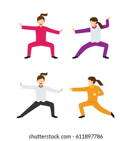 Kungfu Character Design Vector.