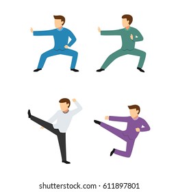 Kungfu Character Design Vector.
