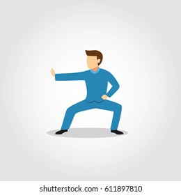 Kungfu Character Design Vector.