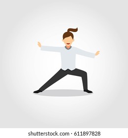 Kungfu Character Design Vector.