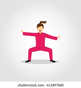 Kungfu Character Design Vector.