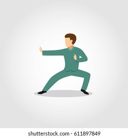 Kungfu Character Design Vector.