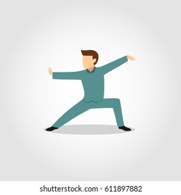 Kungfu Character Design Vector.