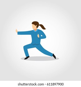 Kungfu Character Design Vector.