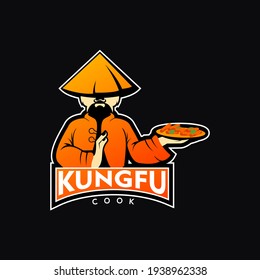 kungfu cook ilustration logo design