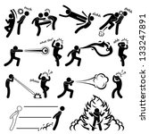 Kungfu Fighter Super Human Special Power Mutant Stick Figure Pictogram Icon