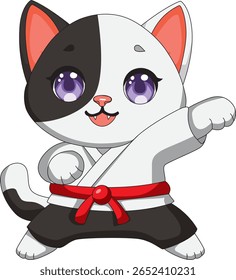 Kungfu Karate Cat Mascot Vector