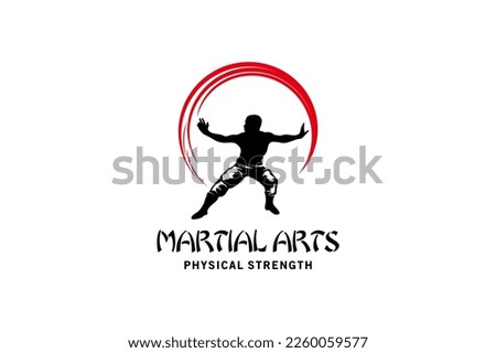 Kungfu logo silhouette design, mixed martial arts symbol