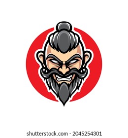 KUNGFU MASTER HEAD MASCOT LOGO