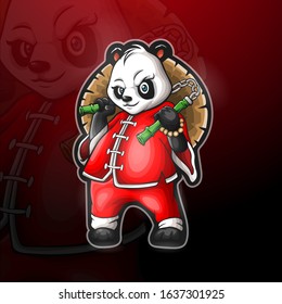 Kungfu panda esport logo mascot  design