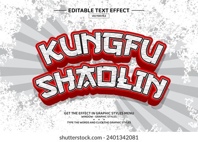 Kungfu shaolin 3D-bearbeitbare Texteffekt-Vorlage