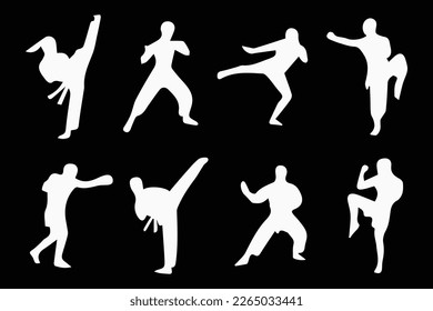 Kungfu-Silhouette-Design-freier Vektorgrafik