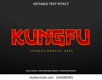 kungfu text effect template design use for business logo and brand