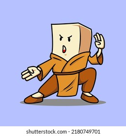 kungfu tofu cute character vector cartoon