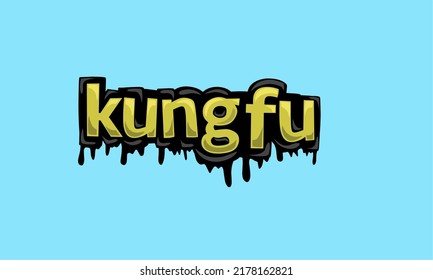 KUNGFU writing vector design on blue background