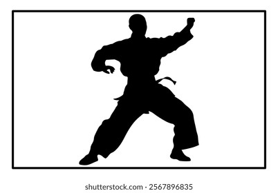 kungfu wushu tai chi silhouettes, Tai Chi Chuan man silhouette 