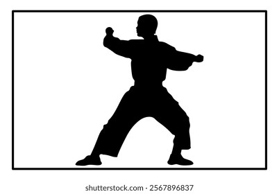 kungfu wushu tai chi silhouettes, Tai Chi Chuan man silhouette 