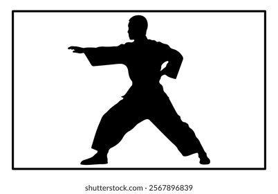 kungfu wushu tai chi silhouettes, Tai Chi Chuan man silhouette 