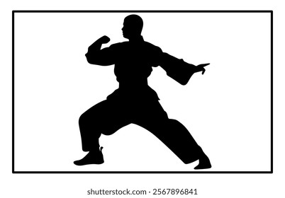 kungfu wushu tai chi silhouettes, Tai Chi Chuan man silhouette 