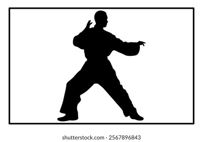 kungfu wushu tai chi silhouettes, Tai Chi Chuan man silhouette 