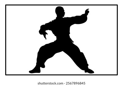 kungfu wushu tai chi silhouettes, Tai Chi Chuan man silhouette 