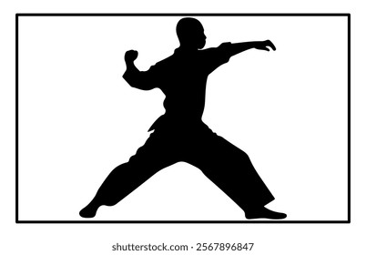 kungfu wushu tai chi silhouettes, Tai Chi Chuan man silhouette 