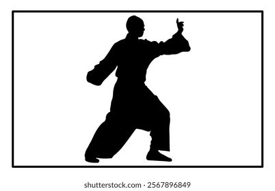 kungfu wushu tai chi silhouettes, Tai Chi Chuan man silhouette 