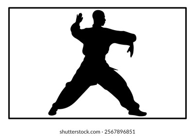 kungfu wushu tai chi silhouettes, Tai Chi Chuan man silhouette 