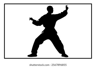 kungfu wushu tai chi silhouettes, Tai Chi Chuan man silhouette 