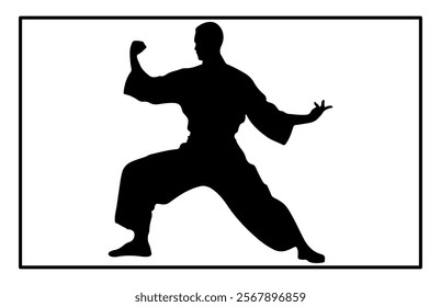 kungfu wushu tai chi silhouettes, Tai Chi Chuan man silhouette 