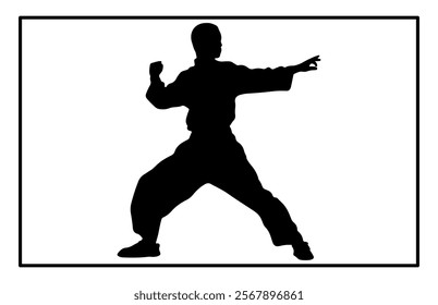 kungfu wushu tai chi silhouettes, Tai Chi Chuan man silhouette 