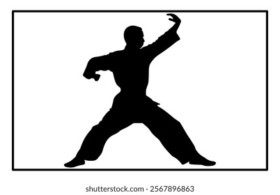 kungfu wushu tai chi silhouettes, Tai Chi Chuan man silhouette 