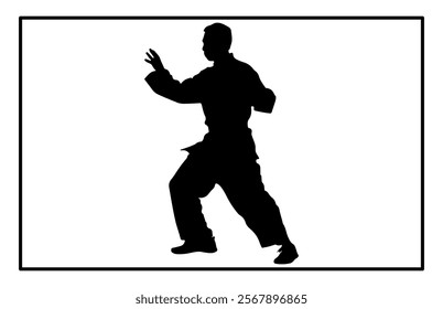 kungfu wushu tai chi silhouettes, Tai Chi Chuan man silhouette 