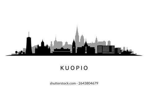 Kuopio skyline vector with Finland, and cityscape.