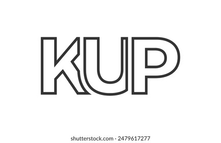 KUP Logo Design Vorlage mit kräftigem und modernem Fettdruck. Einfache und minimale Typografie auf Basis des Logos für die Vektorgrafik. Trendige Firmenidentität ideal für Unternehmen brande Präsenz.