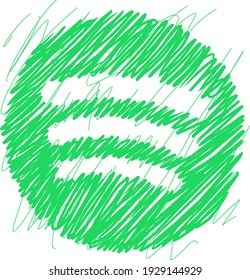KUPANG, INDONESIA - MARCH 3rd, 2021 - Spotify Scribble Art Logo Template For Editing
