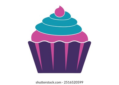 a kupcake silhouette color vector