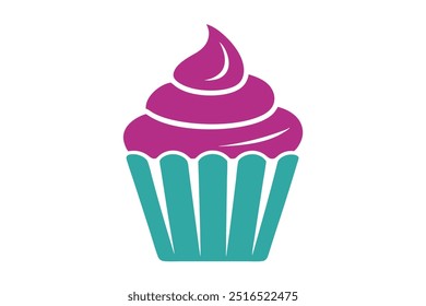 a kupcake silhouette color vector