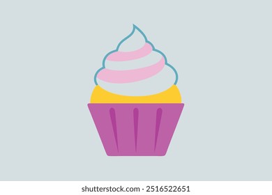 a kupcake silhouette color vector