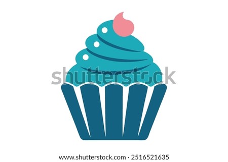 a kupcake silhouette color vector