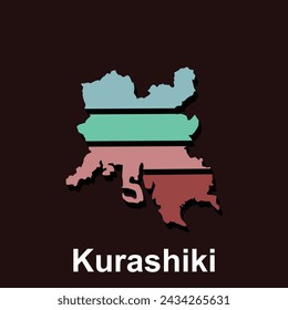 Kurashiki City of Japanese Country vector illustration, logotype element for template