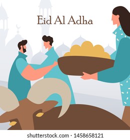 Kurban Bajram muslim festival of sacrifice.Set of muslim holiday backgrounds. Day of sacrifice. Muslims traditionally congratulate each other on holidays
