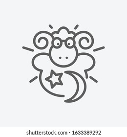 Kurban bayram icon line symbol. Isolated vector illustration of icon sign concept for your web site mobile app logo UI design.