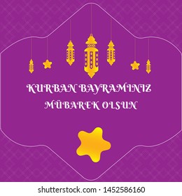 (Kurban bayramininiz mubarek olsun).   Festival des Opfers, (Bayram tebrik etme arkaplan) gratulieren dem Festessen Hintergrund.